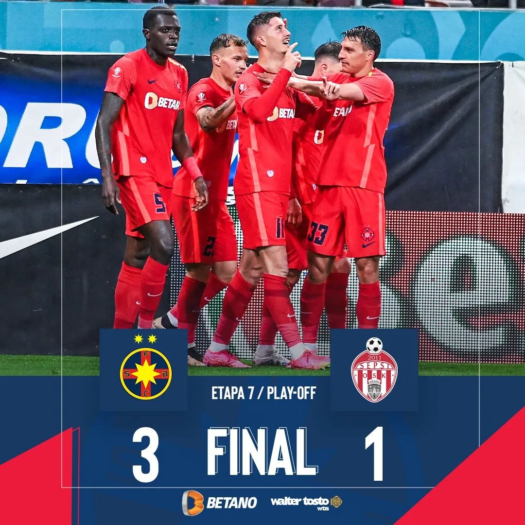 Victorie a FCSB în meciul cu Sepsi. Formația bucuresșteană a ratat un penalty și a ratat o bară