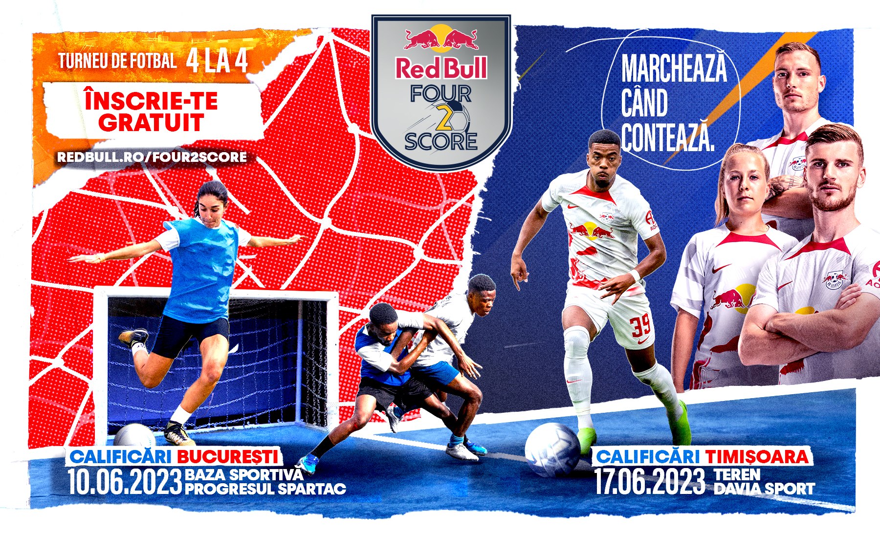 Red Bull Four 2 Score provoacă jucătorii amatori de fotbal să-și arate abilitățile într-o competiție inedită 4 la 4