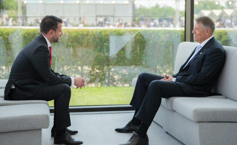 Iohannis, discuție cu președintele Milatovic. România sprijină integrarea europeană a Muntenegrului