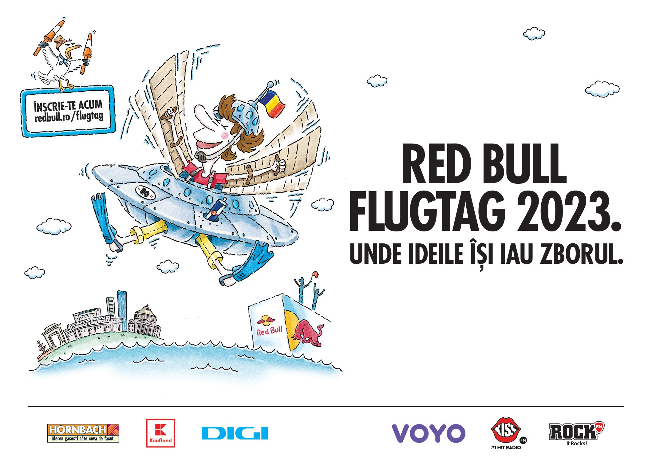 Red Bull Flugtag, competiția mașinăriilor zburătoare și a piloților neînfricați, vine în septembrie la București FOTO