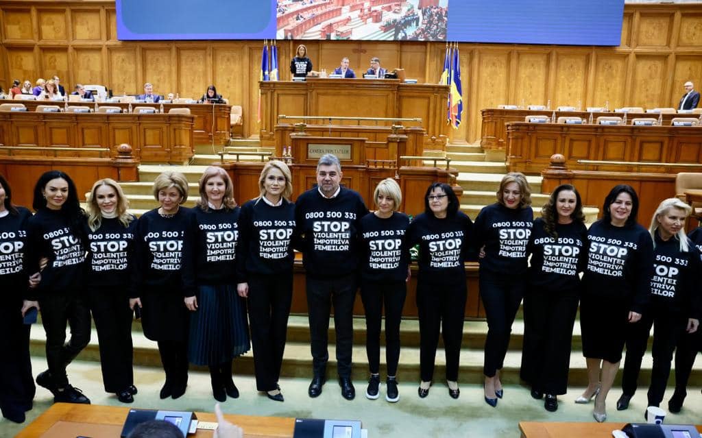 PSD a lansat campania „STOP violență împotriva femeilor”. Ciolacu: La fiecare 12 minute, o persoană este victimă a violenței domestice