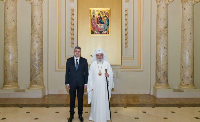 Ciolacu, întâlnire cu Patriarhul Daniel: prilej de reafirmare a importanței consolidării parteneriatului cu Biserica