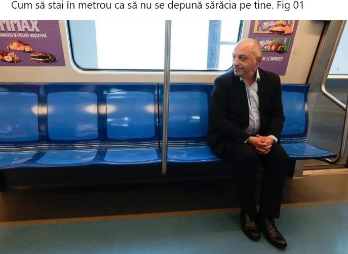 Cîrstoiu, ținta glumelor pe internet după ce s-a fost fotografiat în metrou: „Cum să stai fără să se depună sărăcia pe tine”