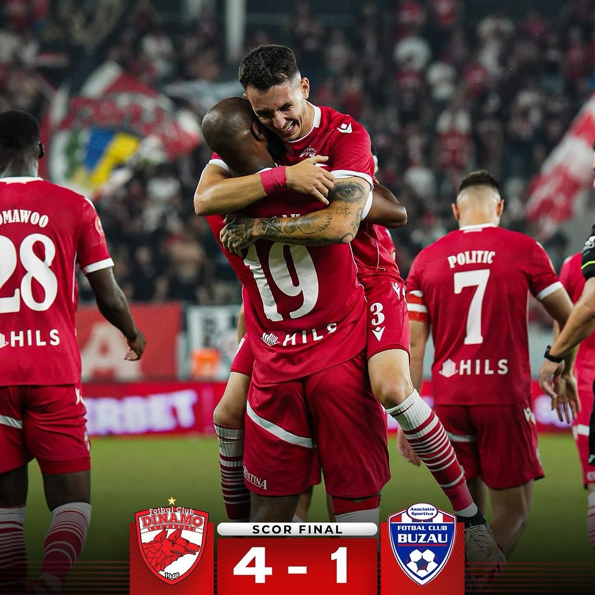 Dinamo se uită de sus la FCSB și Rapid. „Câinii” sunt pe 2 și au cel mai bun atac din Superliga