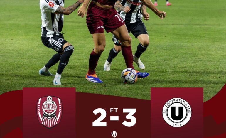 Surpriză mare în derby-ul CFR Cluj – U Cluj. Neluțu Sabău, lecție pentru Dan Petrescu
