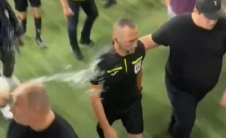 În Ghencea, ca-n Vestul Sălbatic. Ce a pățit arbitrul Ionuț Coza la finalul meciului FCSB – Poli Iași VIDEO