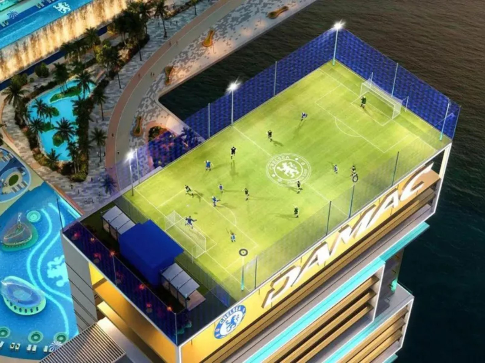 Chelsea ridică un complex în Dubai, cu teren de fotbal pe acoperiș. Cât costă un apartament