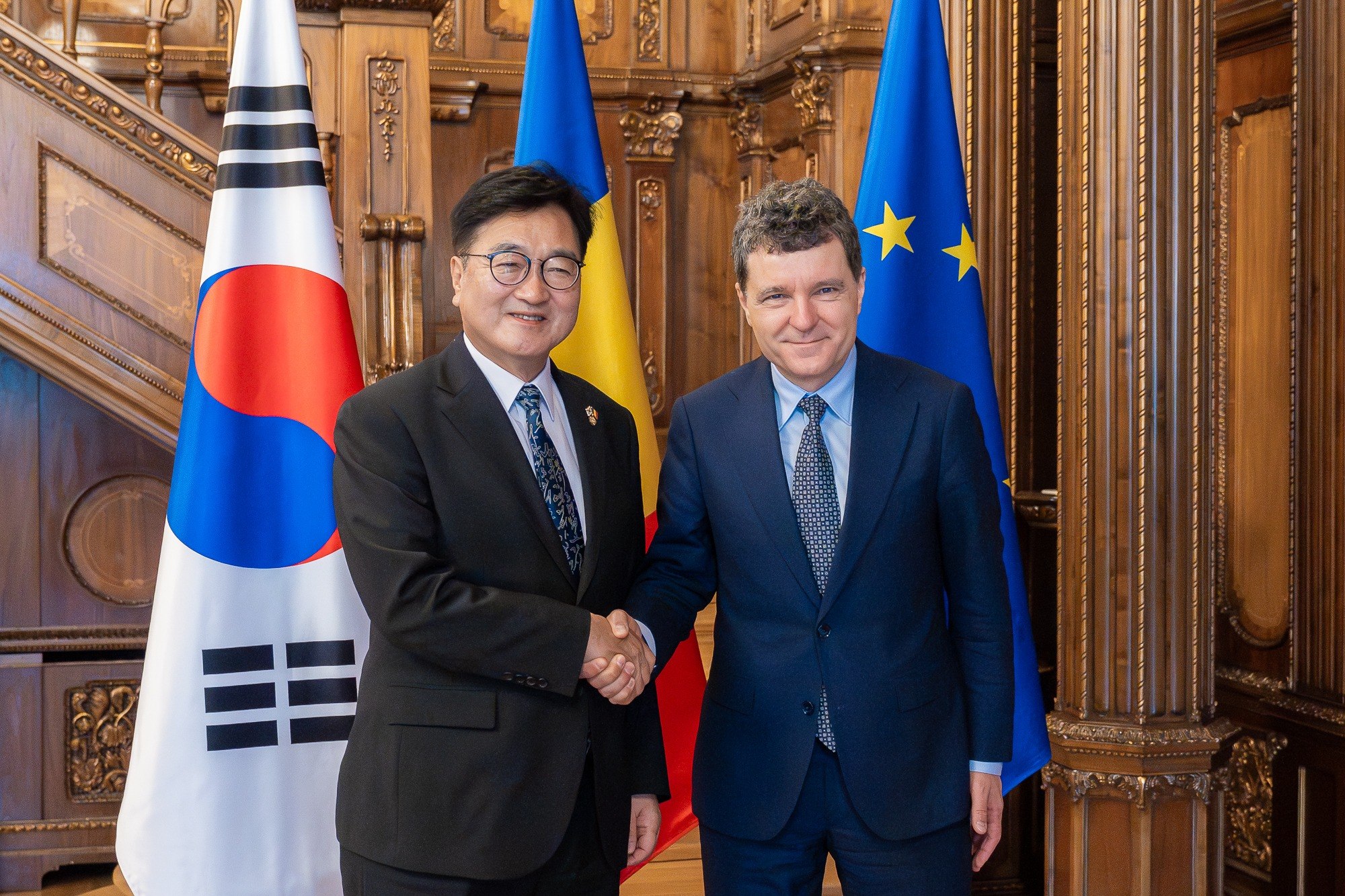 Preşedintele Adunării Naţionale a Republicii Coreea, primit la Cotroceni de Nicuşor Dan. Perspective de colaborare în domeniul apărării, al energiei şi al infrastructurii