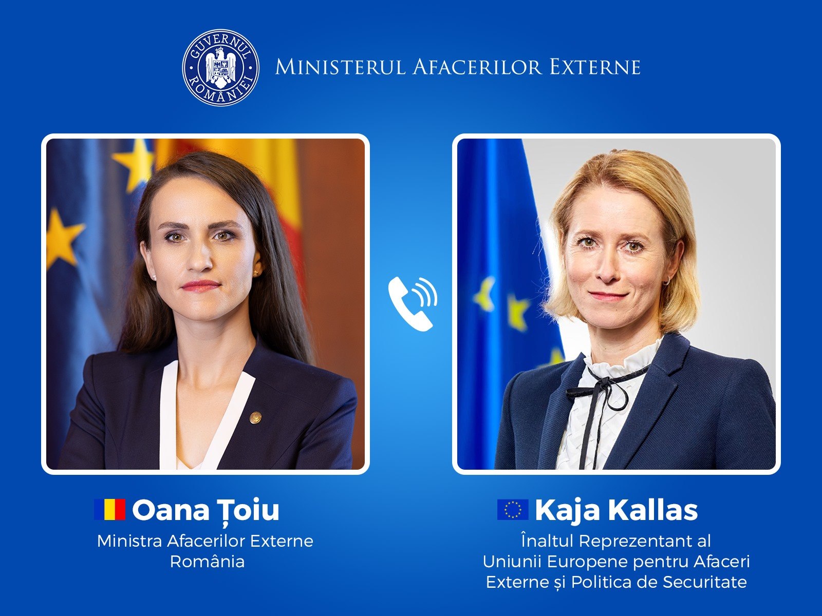 Oana Ţoiu, discuții cu Kaja Kallas, Înalt reprezentant pentru politica externă a UE, despre războiul din Ucraina