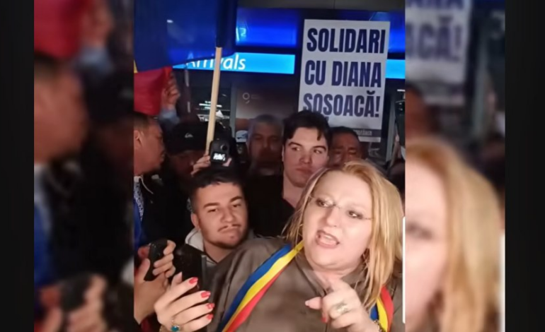 Susținătorii Dianei Șoșoacă au provocat haos pe Aeroportul Otopeni. Eurodeputata s-a întors în țară după ridicarea imunității