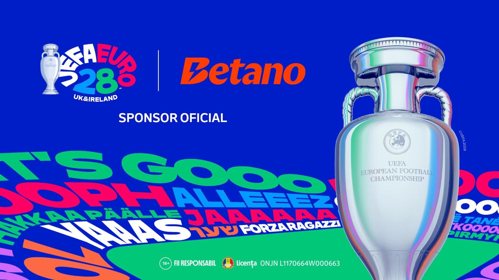 Kaizen Gaming și UEFA anunță că Betano devine Sponsor Oficial al UEFA EURO 2028™